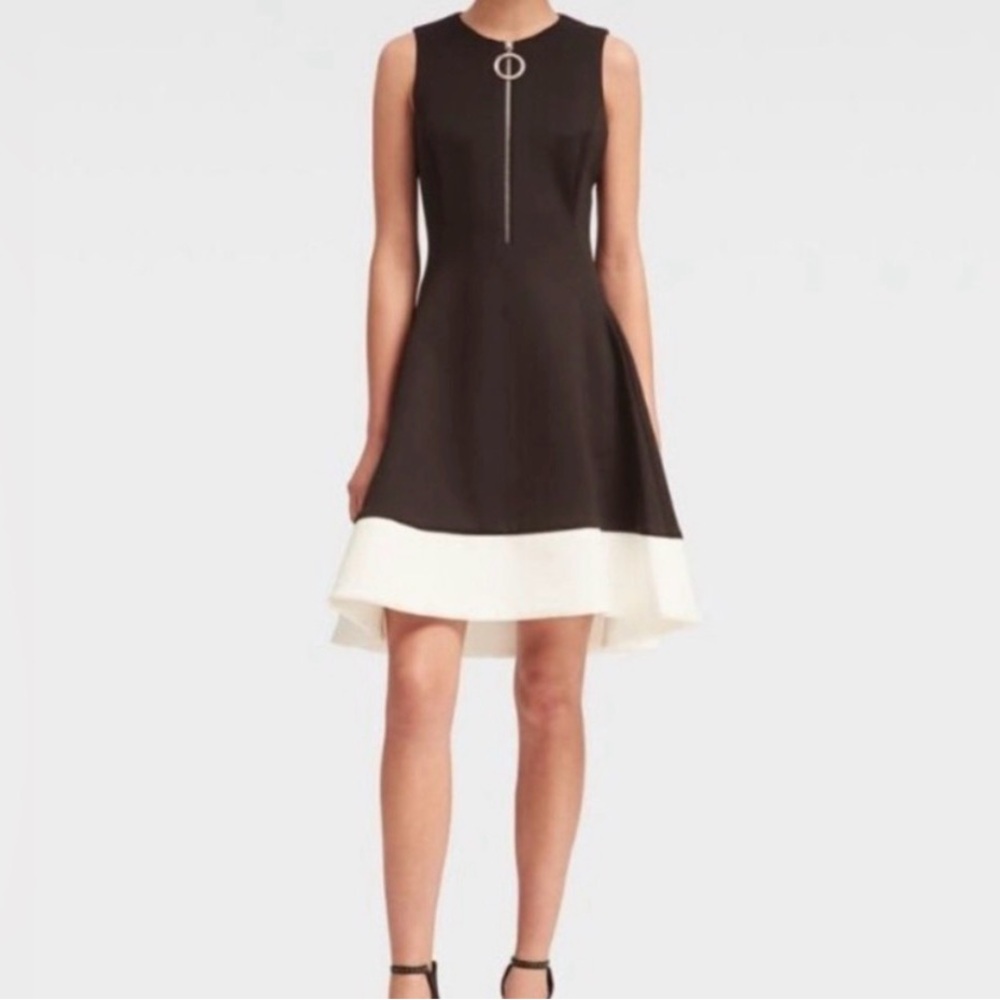 DKNY Black and White Hem Dress
